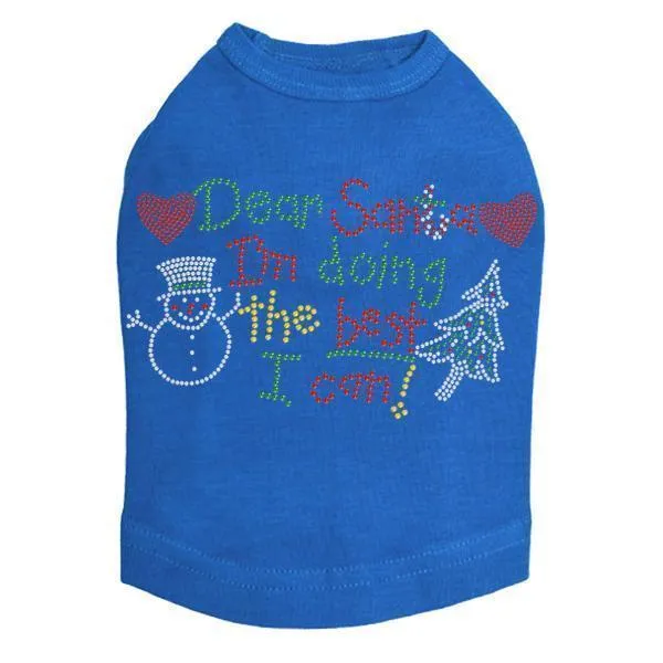 Dear Santa Rhinestone Dog Tank