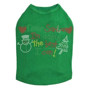 Dear Santa Rhinestone Dog Tank