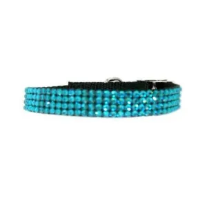 December Birthstone Blue Zircon Crystal Dog Collar