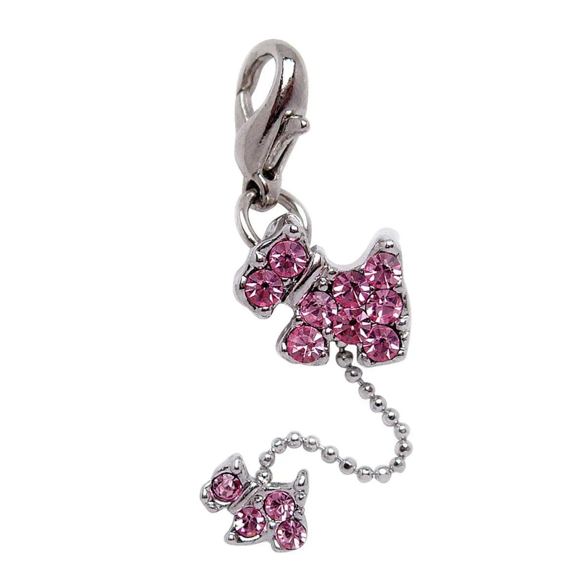 Dog And Puppy Pink Dog Collar Charm