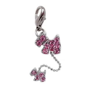 Dog And Puppy Pink Dog Collar Charm