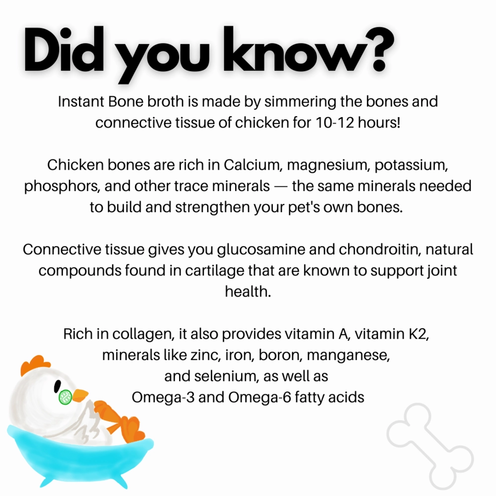 Doggos Instant Chicken Bone Broth with Carrot for Dogs and Cats