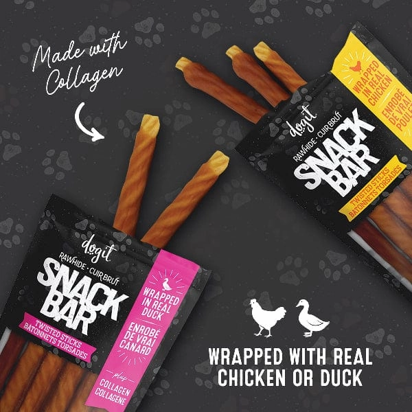 Dogit Snack Bar Chicken-Wrapped Beefhide & Collagen Twisted Sticks