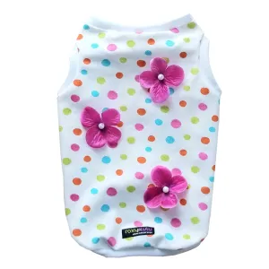 Dots And Flowers Dog Tank