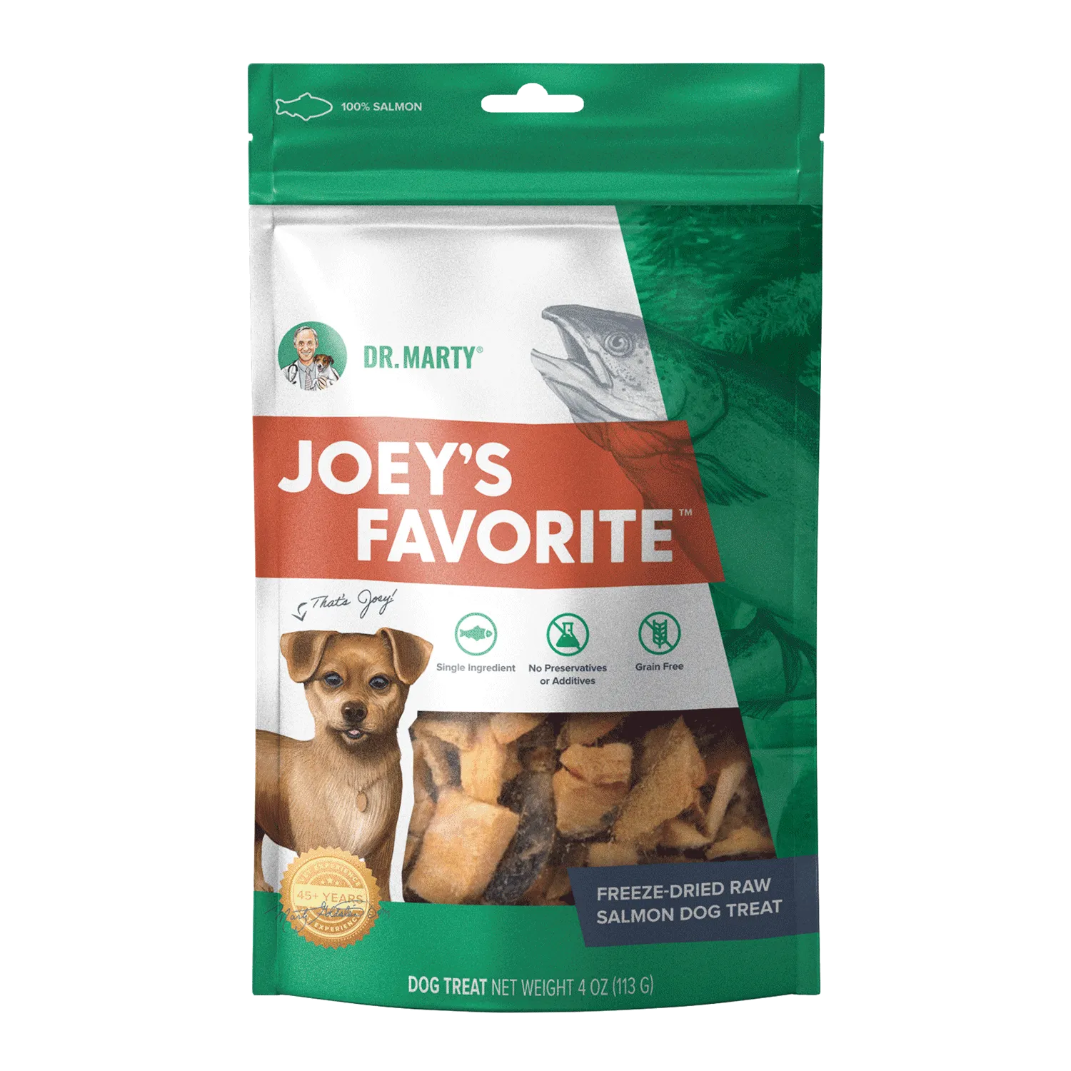 DR. MARTY Joeys Favorite Freeze Dried Raw Salmon Dog Treats