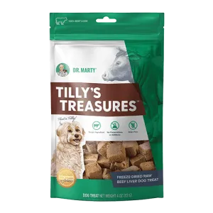 DR. MARTY Tillys Treasures Freeze Dried Raw Beef Liver Dog Treats