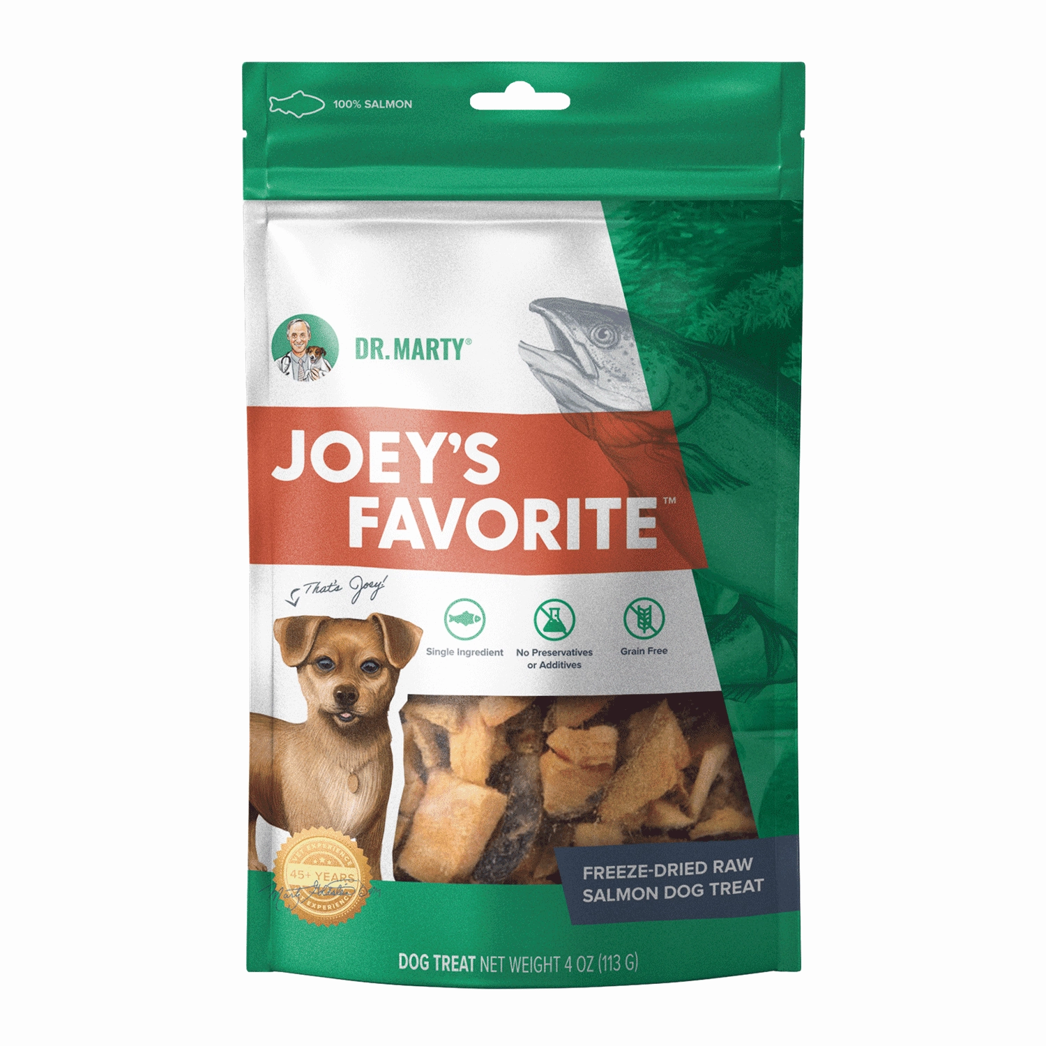DR. MARTY Joeys Favorite Freeze Dried Raw Salmon Dog Treats