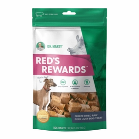 DR. MARTY Reds Rewards Freeze-Dried Raw Pork Liver Dog Treats