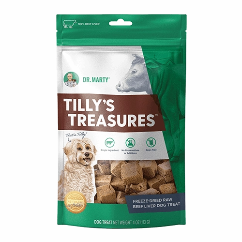 DR. MARTY Tillys Treasures Freeze Dried Raw Beef Liver Dog Treats
