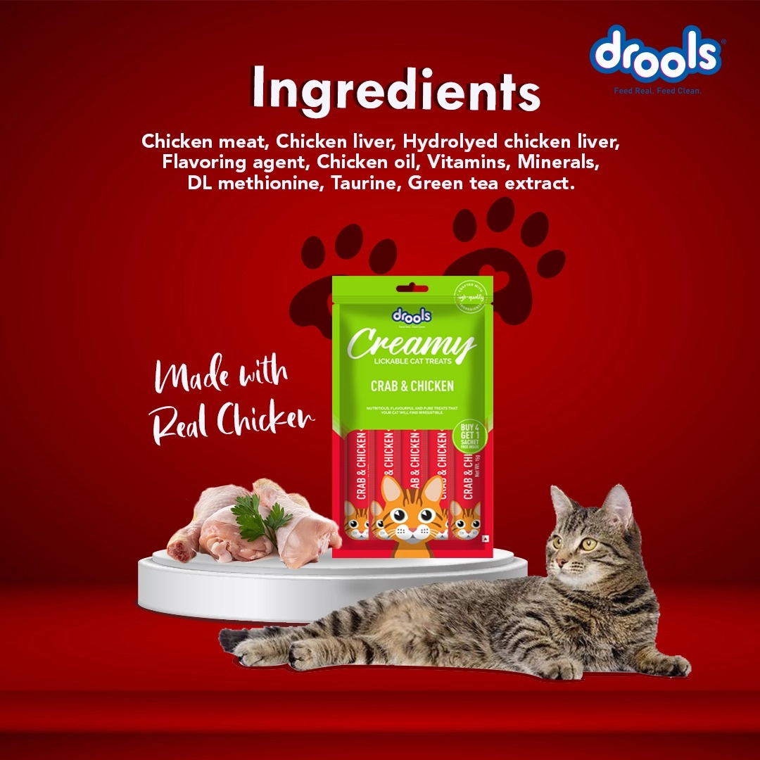 Drools Tuna & Bunito, Crab & Chicken and Real Chicken Creamy Cat Treats Combo
