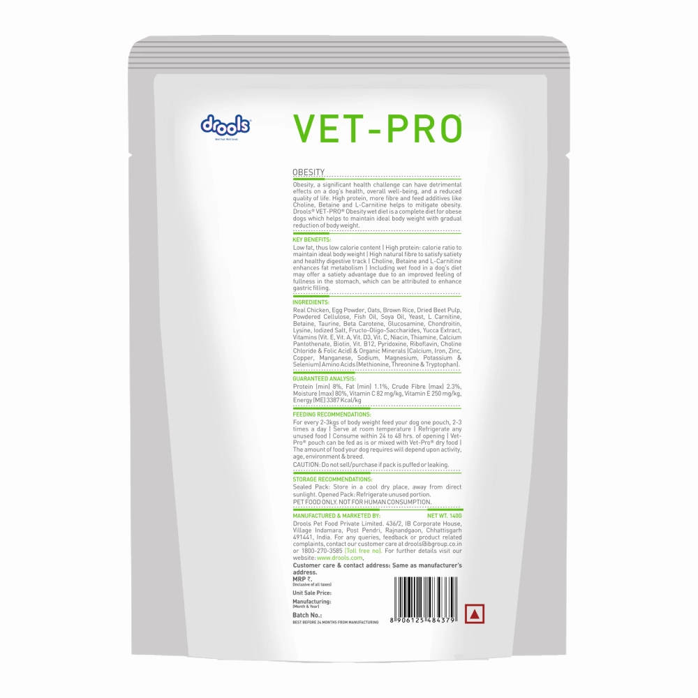 Drools VET PRO Obesity Pet Wet Food for Dogs