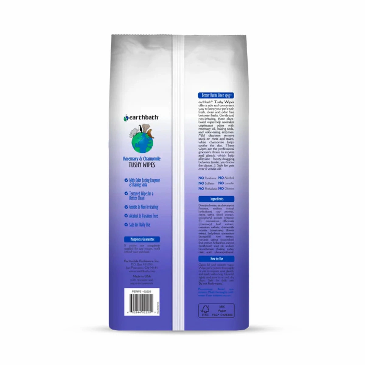 Earthbath Tushy Wipes 100pcs