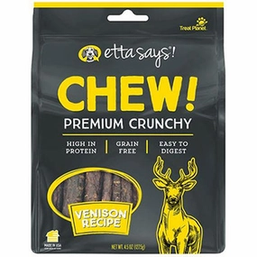 Etta Says Chew! Premium Crunchy Chews for Dogs Venison