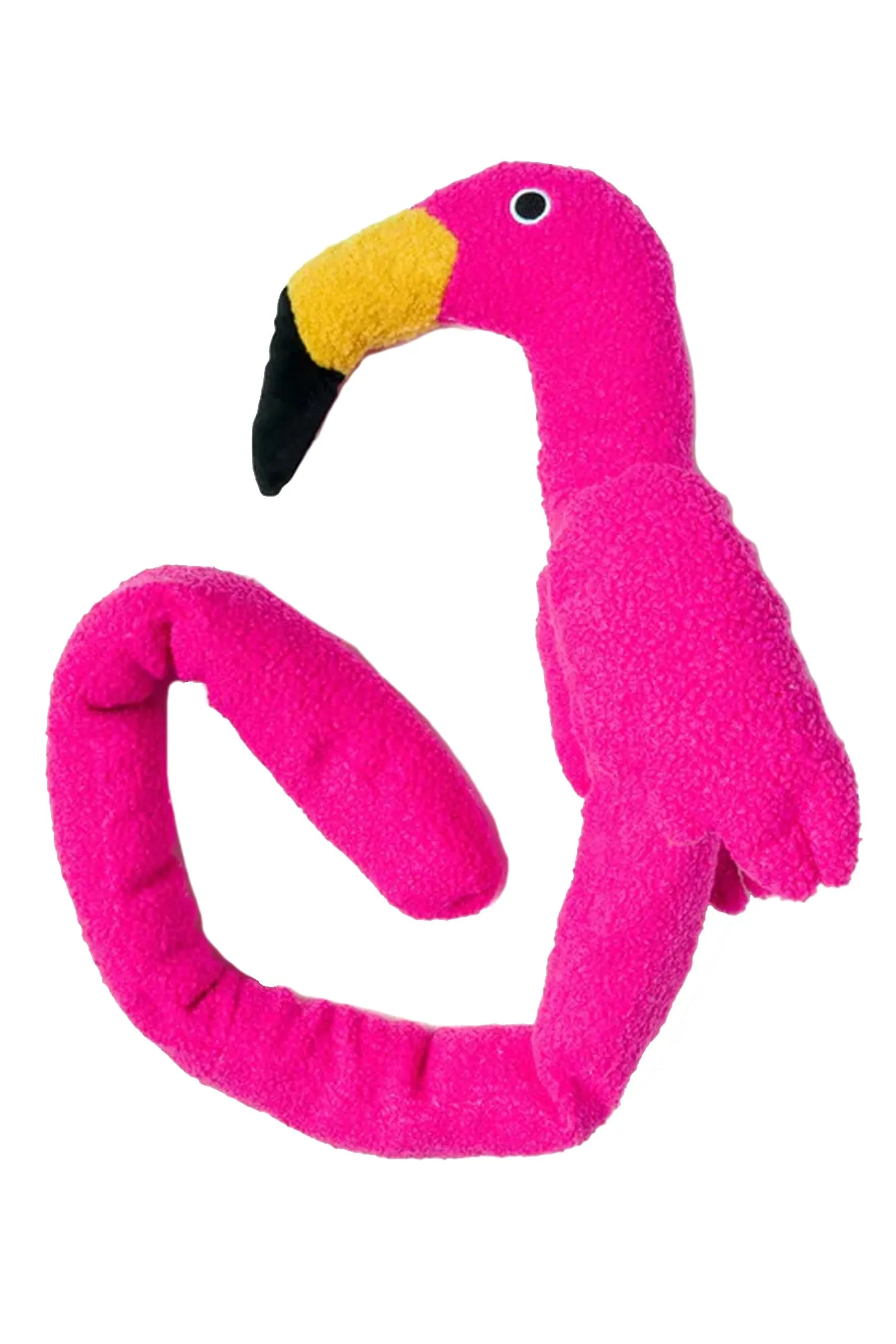 Fabdog Twisty Flamingo Plush Dog Toy