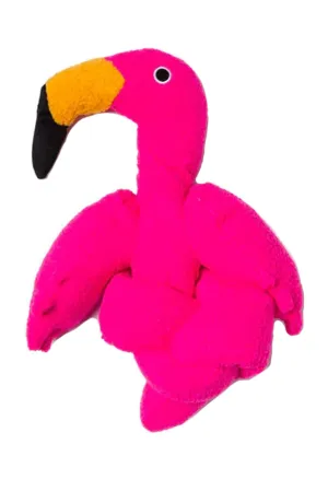 Fabdog Twisty Flamingo Plush Dog Toy