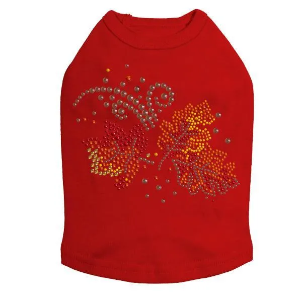 Fall Leaves Rhinestone Dog Tank