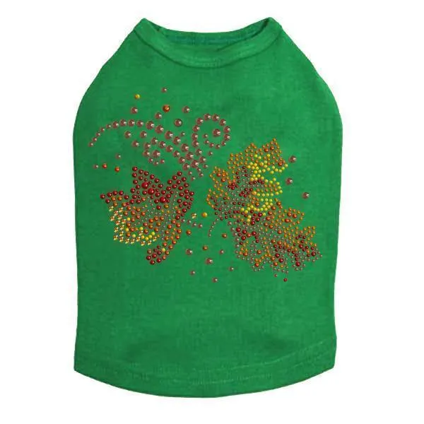 Fall Leaves Rhinestone Dog Tank