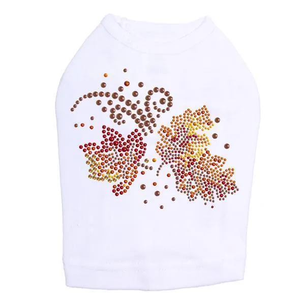 Fall Leaves Rhinestone Dog Tank
