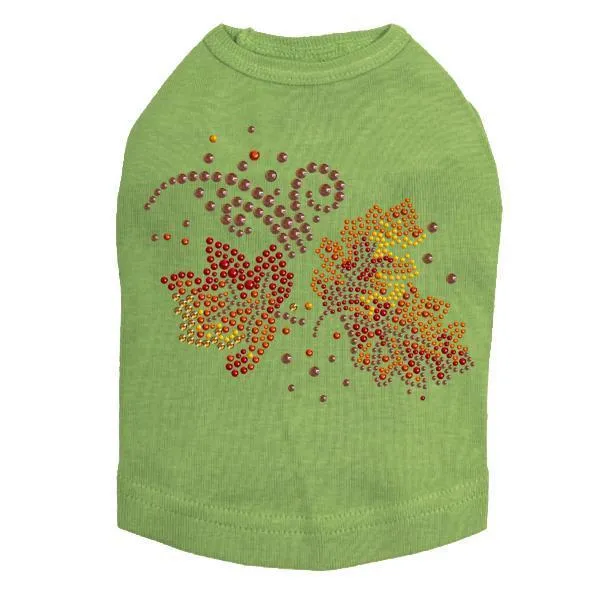 Fall Leaves Rhinestone Dog Tank
