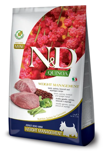 Farmina N&D Quinoa Grain Free Lamb & Broccoli Weight Management Mini Dry Dog Food