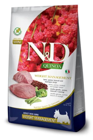Farmina N&D Quinoa Grain Free Lamb & Broccoli Weight Management Mini Dry Dog Food