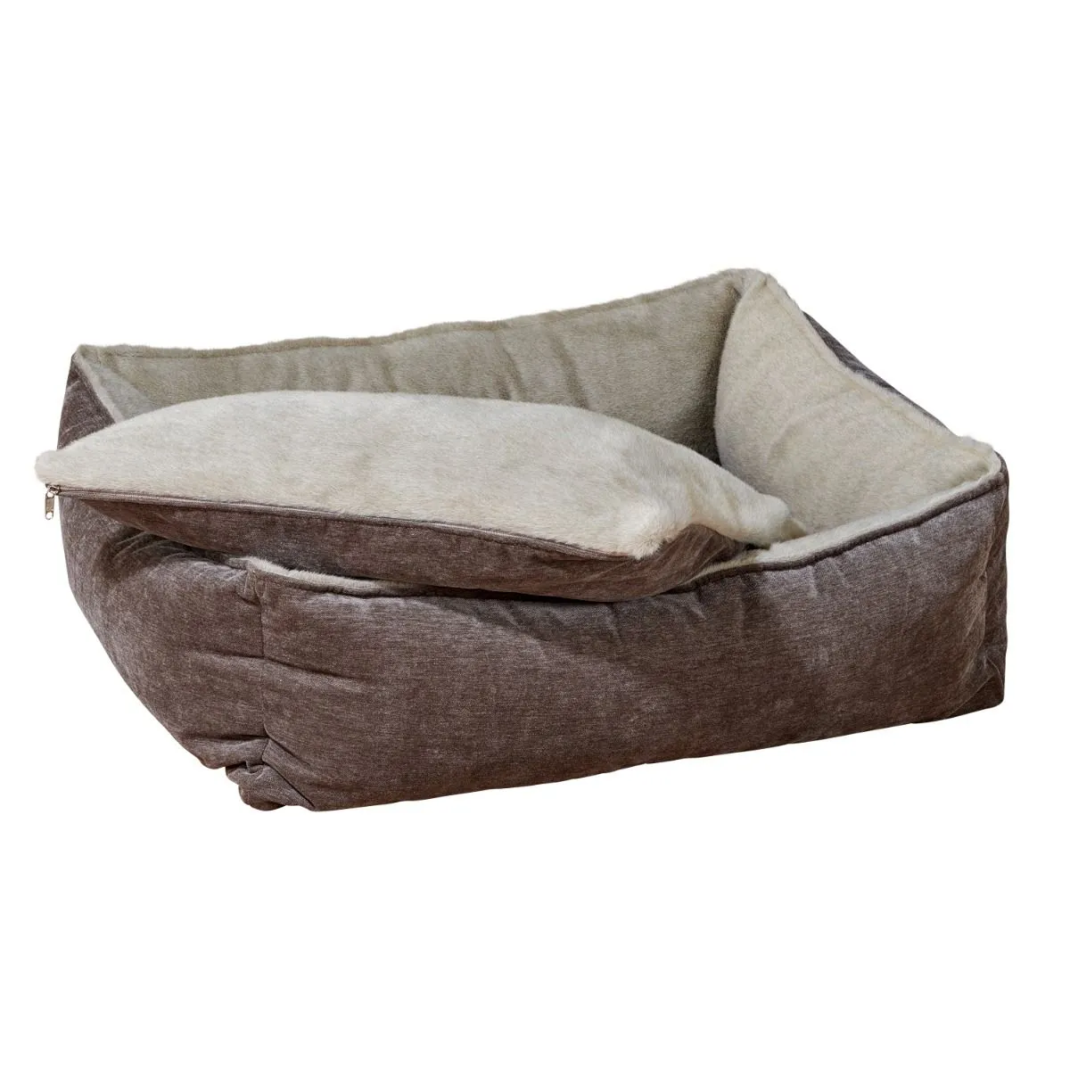 Fawn Faux Fur B Lounge Dog Bed