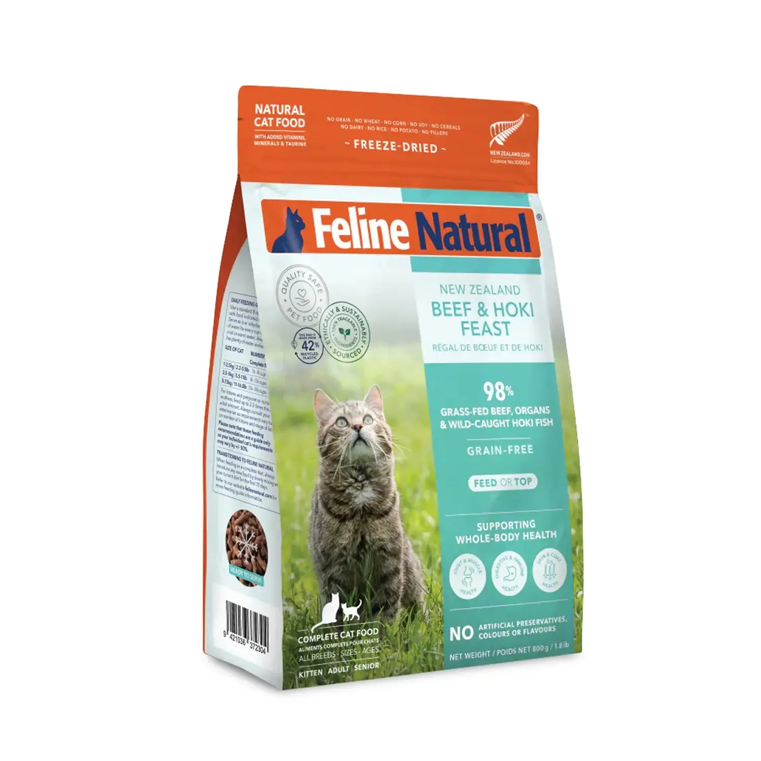 Feline Natural Freeze Dried Cat food - Beef and Hoki Feast