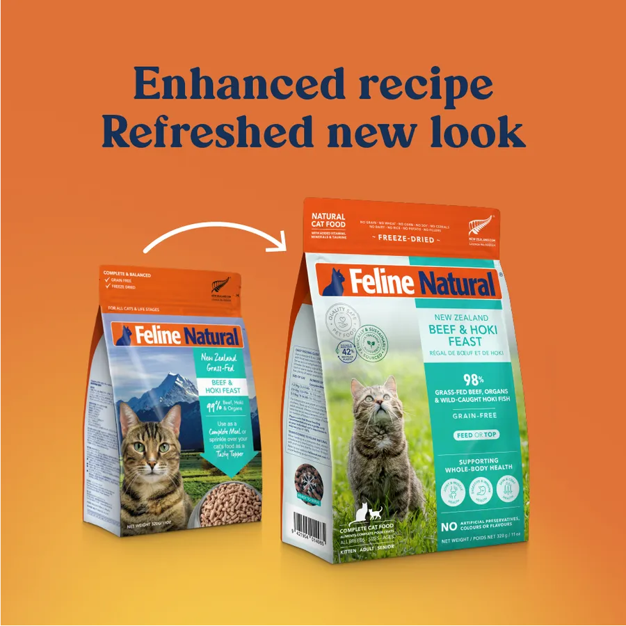 Feline Natural Freeze Dried Cat food - Beef and Hoki Feast