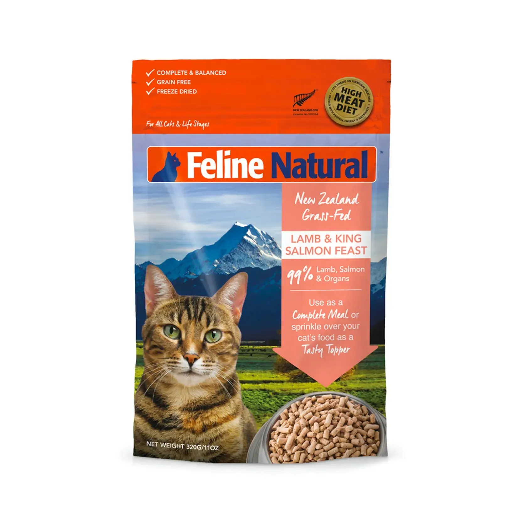 Feline Natural Freeze Dried Cat food - Lamb and Salmon Feast