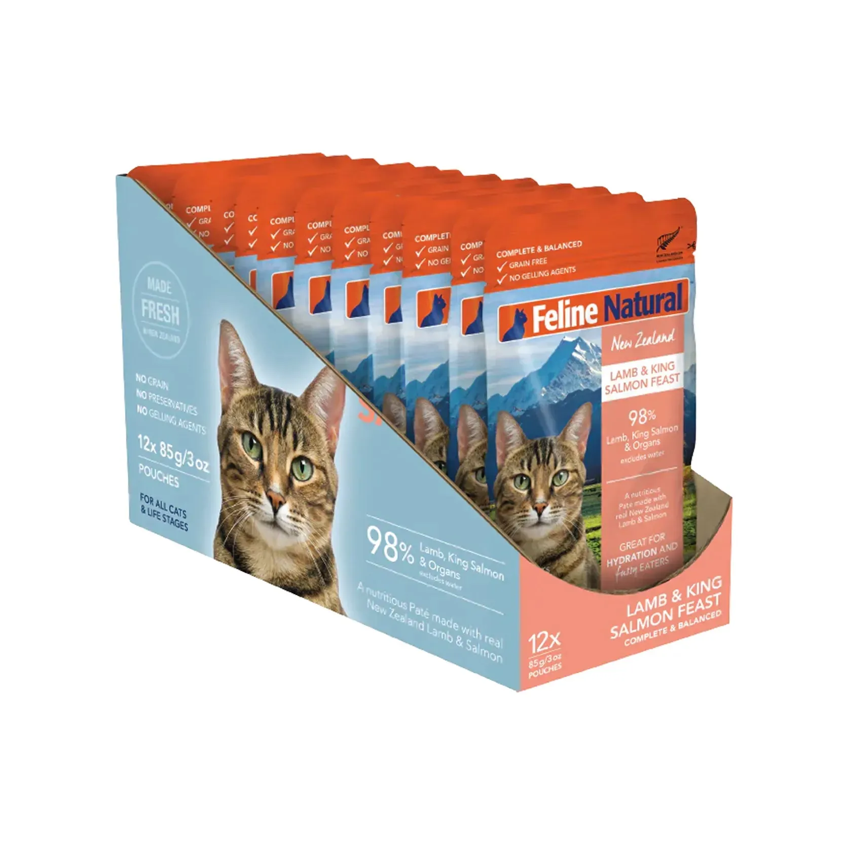 Feline Natural Pouch Cat Food - Lamb & King Salmon Feast 85g