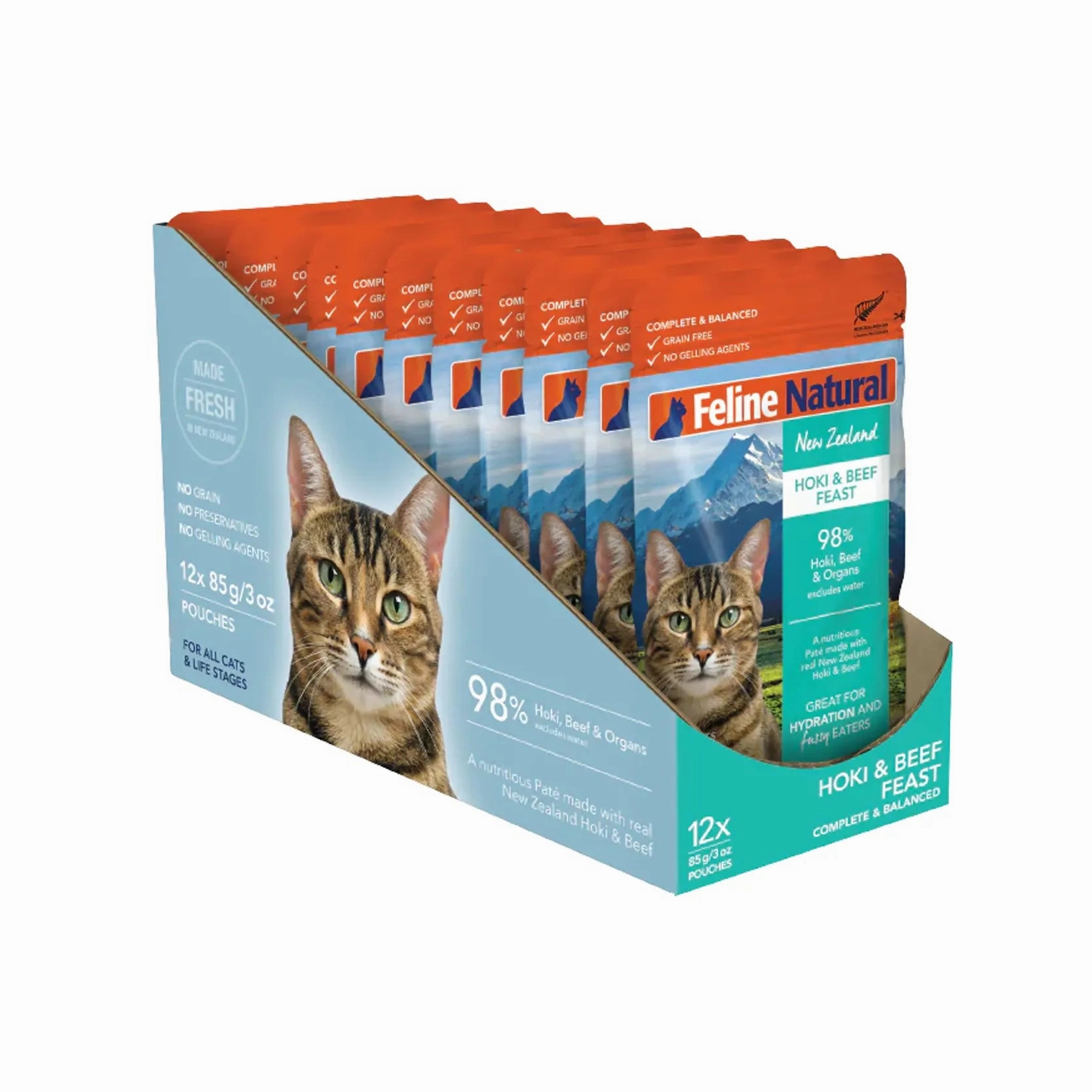 Feline Natural Pouch Cat Food - Hoki & Beef Feast 85g