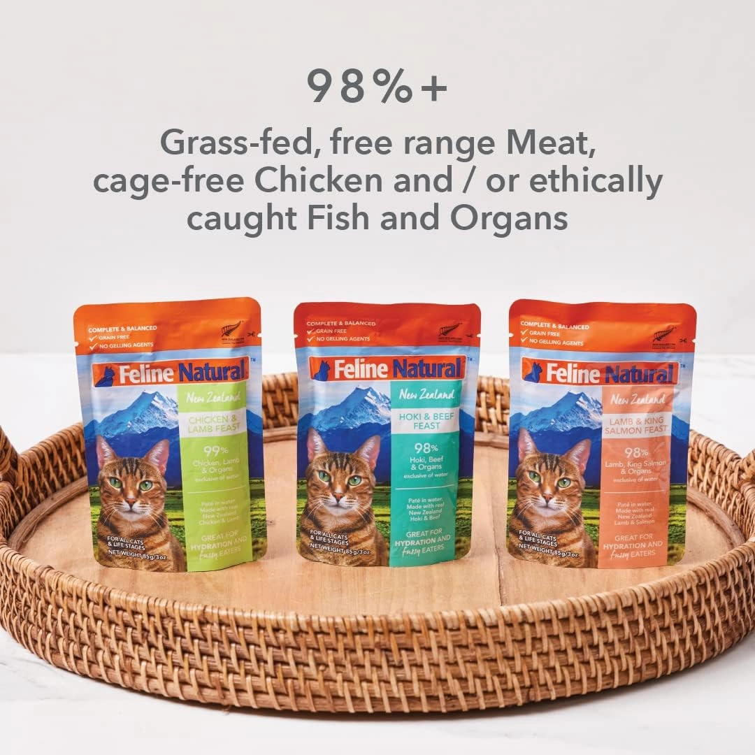 Feline Natural Pouch Cat Food - Hoki & Beef Feast 85g