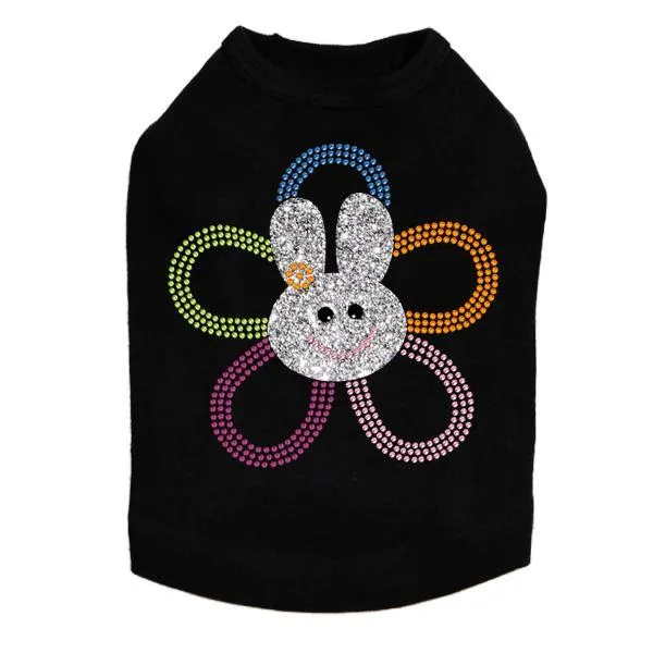 Flower Bunny Rhinestone Dog Tank