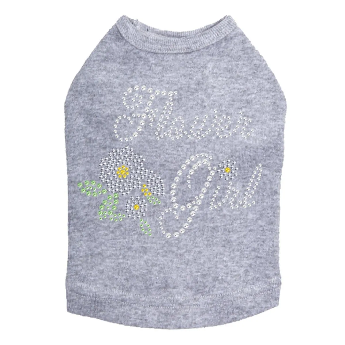 Flower Girl Rhinestone Dog Tank