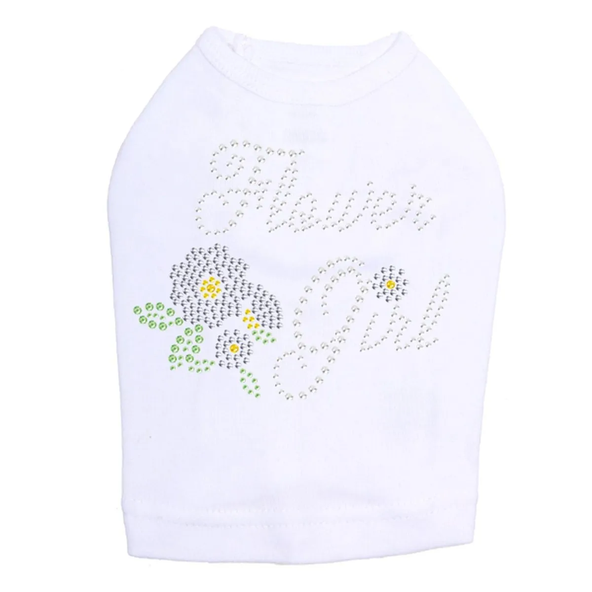 Flower Girl Rhinestone Dog Tank
