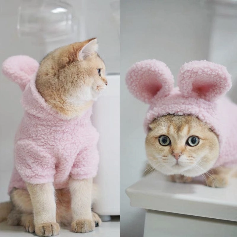 Fluffy Bunny Pet Costume; Blue or Pink