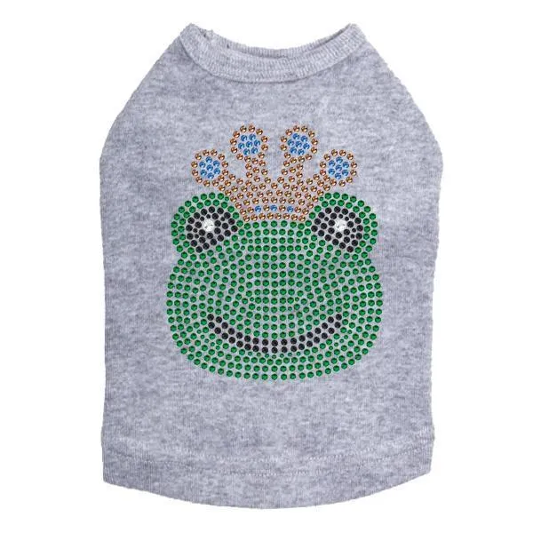 Frog With Blue Crown Rhinestone Dog Tank