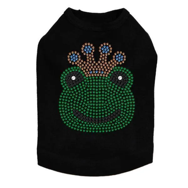 Frog With Blue Crown Rhinestone Dog Tank