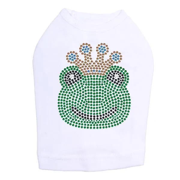 Frog With Blue Crown Rhinestone Dog Tank