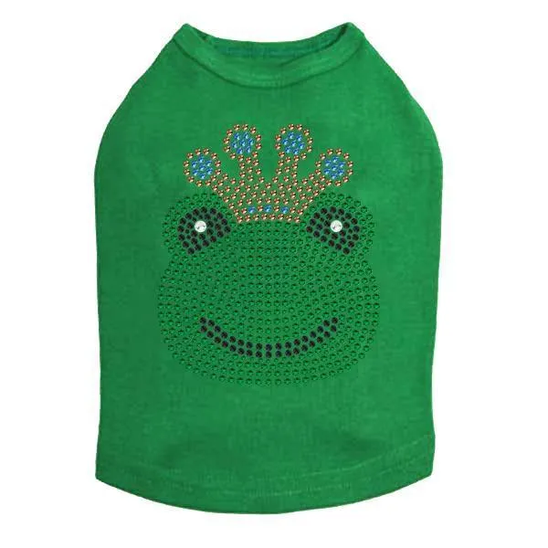 Frog With Blue Crown Rhinestone Dog Tank
