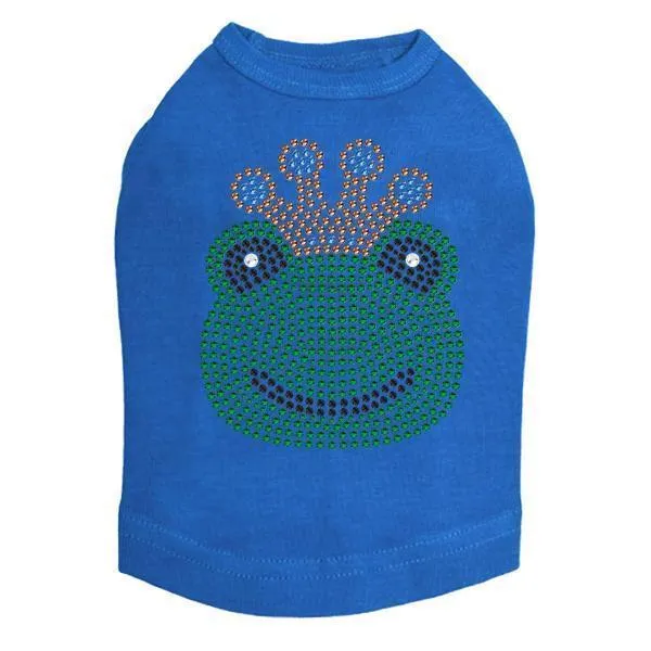 Frog With Blue Crown Rhinestone Dog Tank