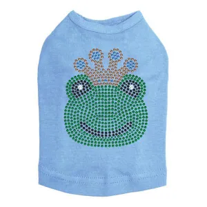 Frog With Blue Crown Rhinestone Dog Tank