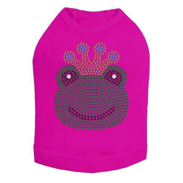 Frog With Blue Crown Rhinestone Dog Tank