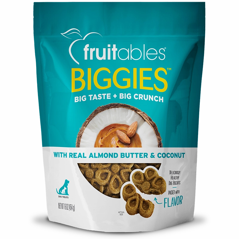 Fruitables Baked Biggies Almond Butter & Coconut Flavor Dog Treats