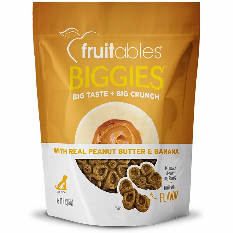 Fruitables Baked Biggies Peanut Butter  & Banana Crunchy Dog Treats