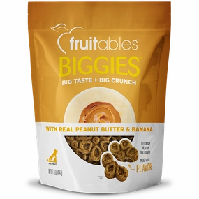 Fruitables Baked Biggies Peanut Butter  & Banana Crunchy Dog Treats