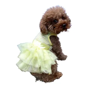 Fufu Tutu Zsa Zsa Sequin Dog Dress Yellow