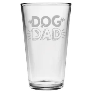 Fun Dog Dad Pint Glasses, Set Of 4