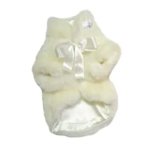 Fun Fur Glamour Dog Coat White Small