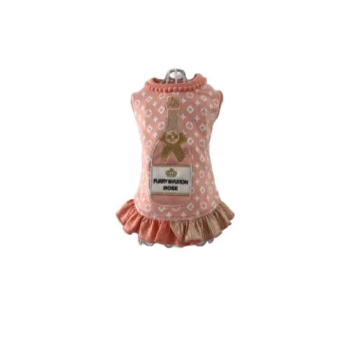 Furry Vuiton Champagne Peaches & Cream Bubbles Dog Dress